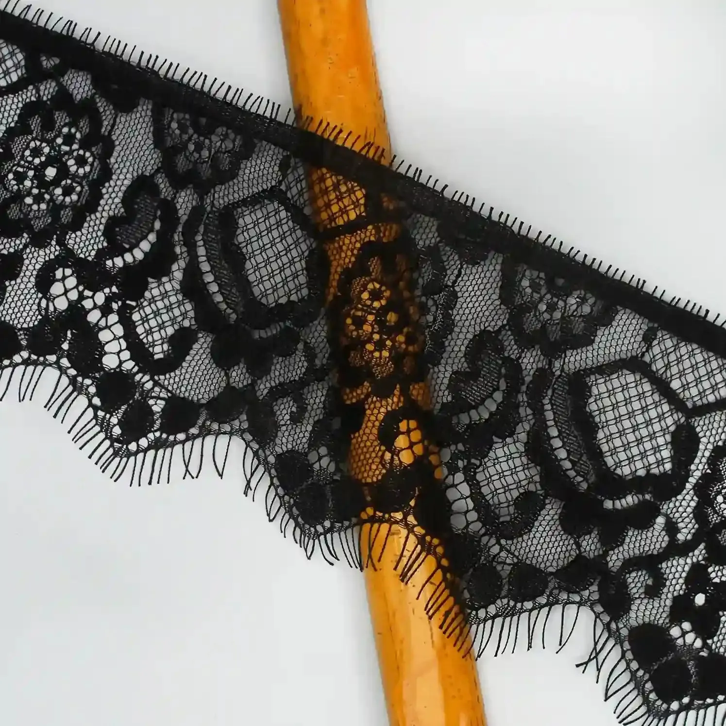 Black Floral Lace Trim Eyelash for Sewing & Crafts