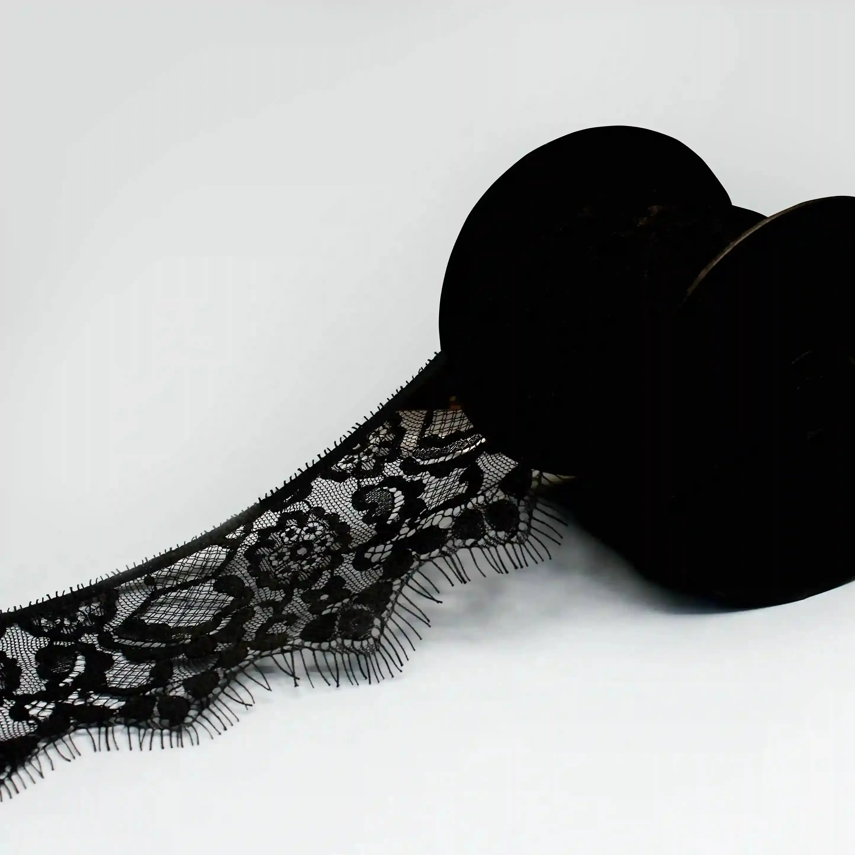 Black Floral Lace Trim Eyelash for Sewing & Crafts