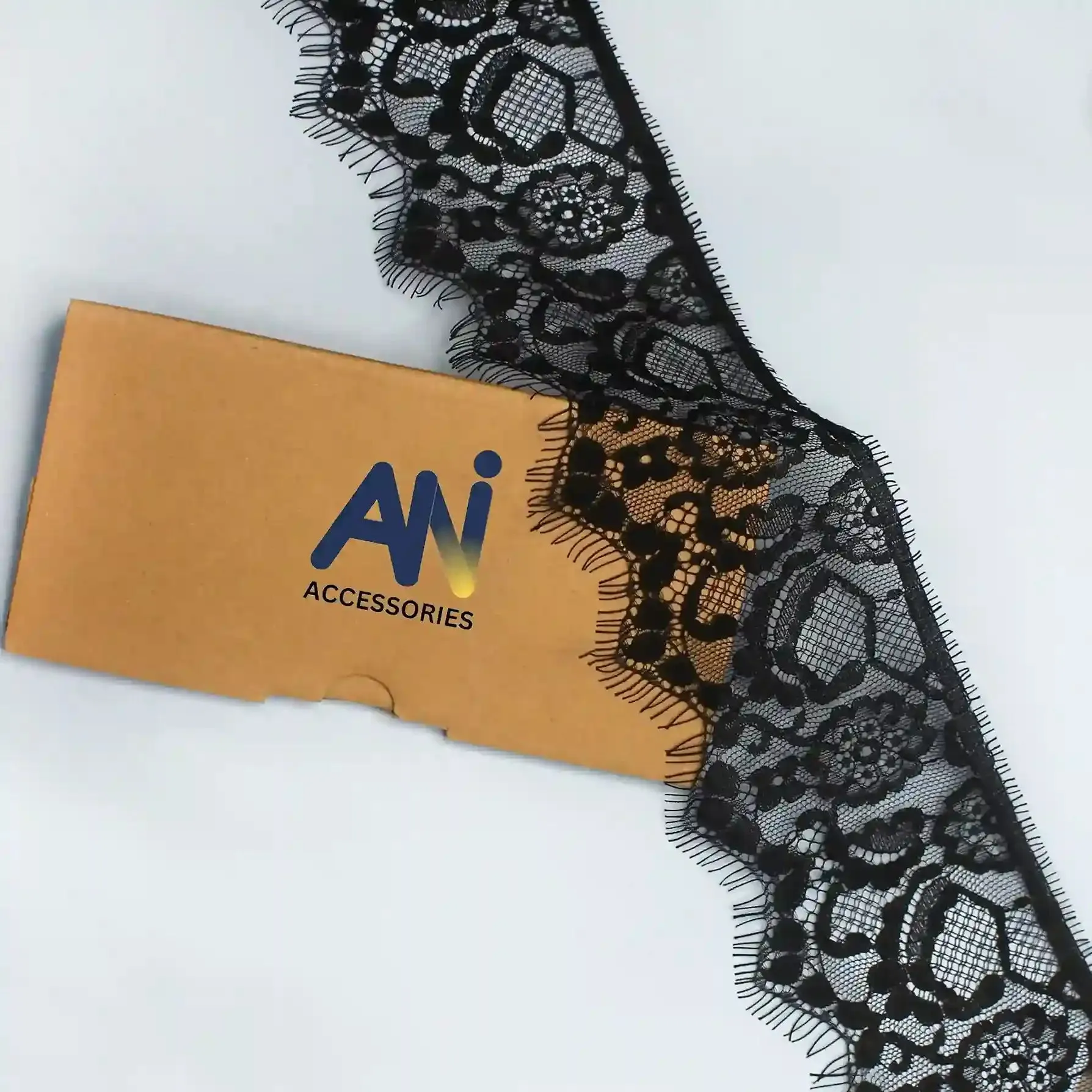 Black Floral Lace Trim Eyelash for Sewing & Crafts