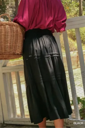 Black Tiered Maxi Skirt