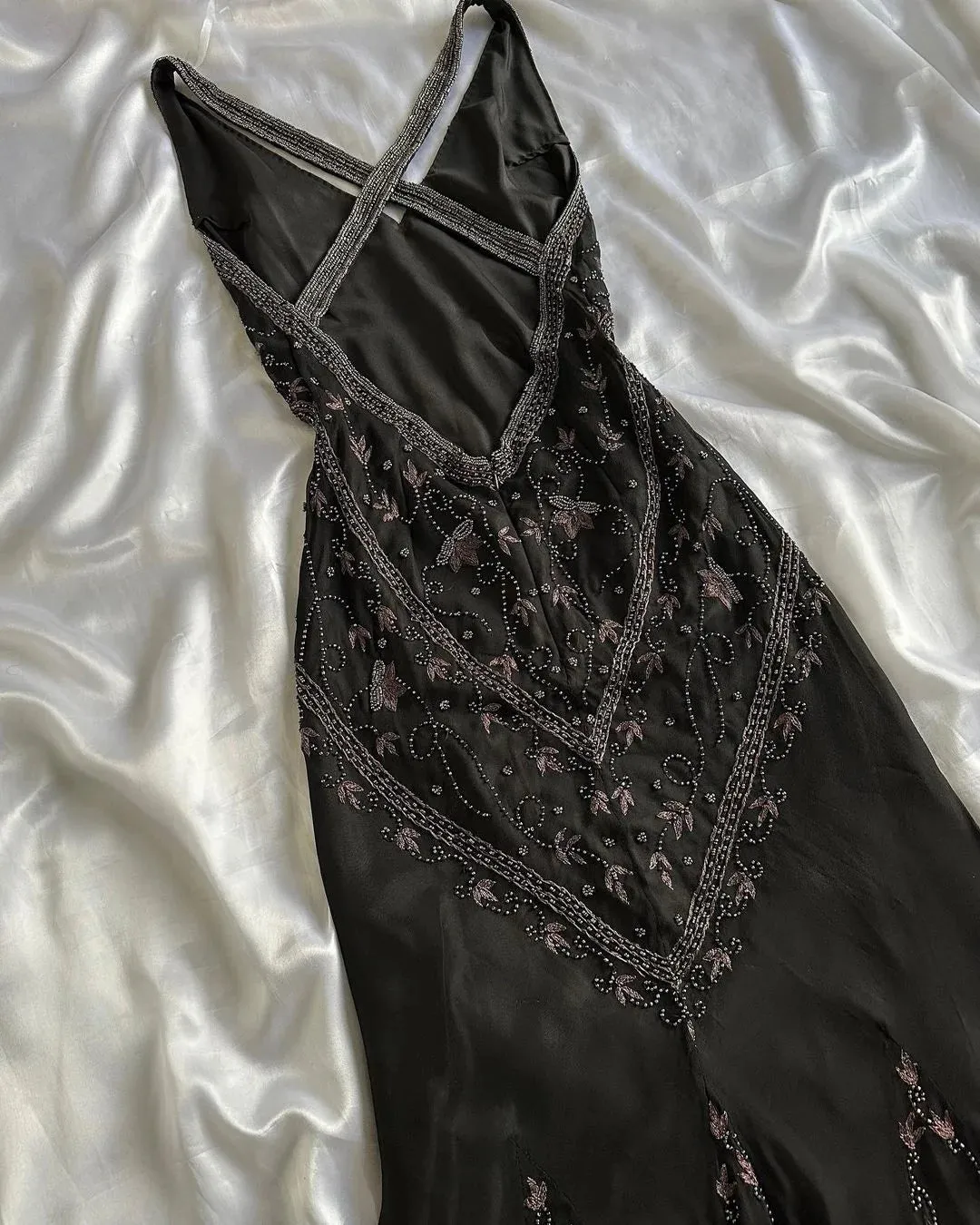 Black V Neck Sheath Beading Vinatge Long party Dress Evening Dresses, D888