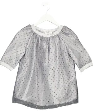Bonpoint Grey Floral Sequin Embellished Dress 6 Years