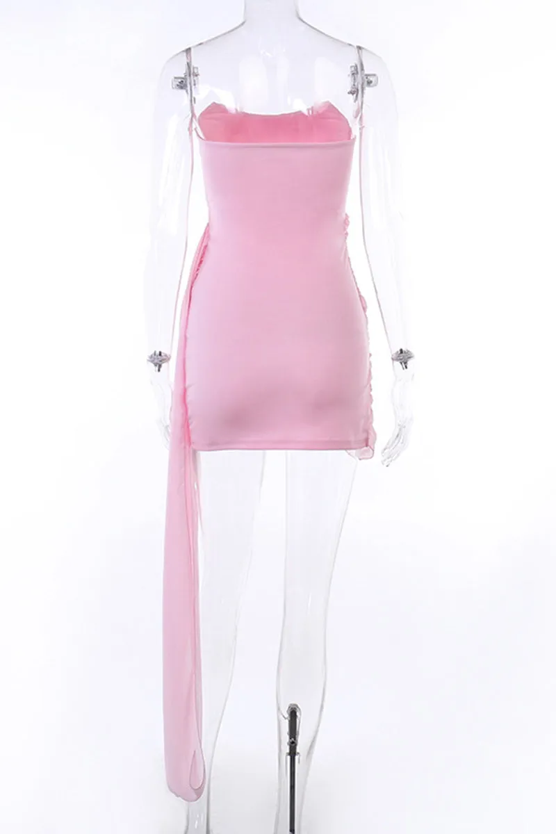 BR3137 Pleats Mini Tube Dress