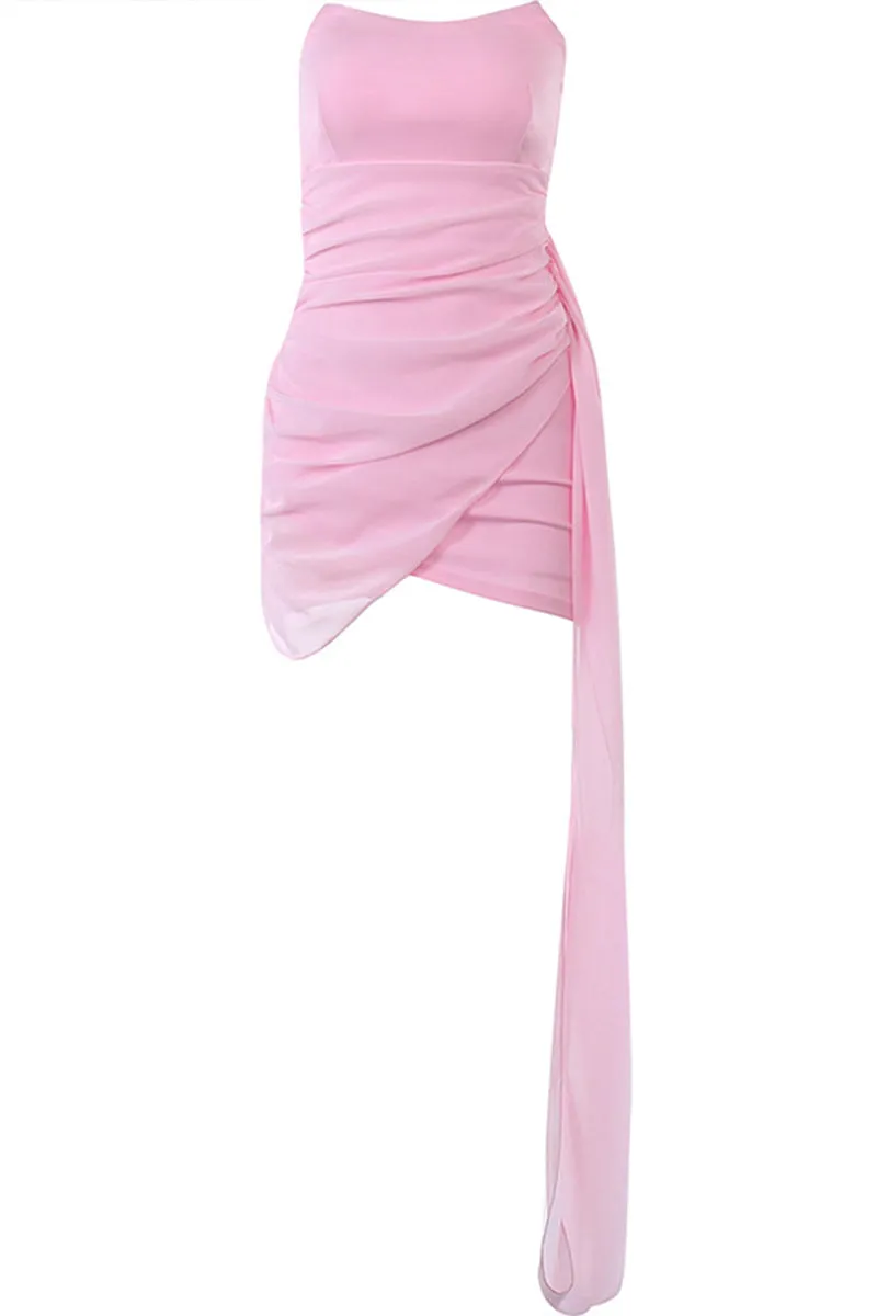BR3137 Pleats Mini Tube Dress