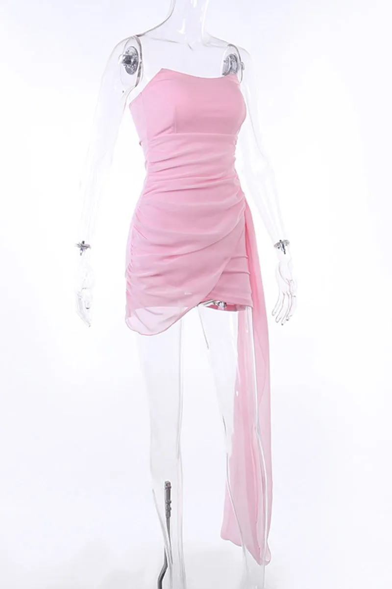 BR3137 Pleats Mini Tube Dress