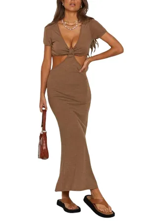BR3191 Waist Cutout Long Dress