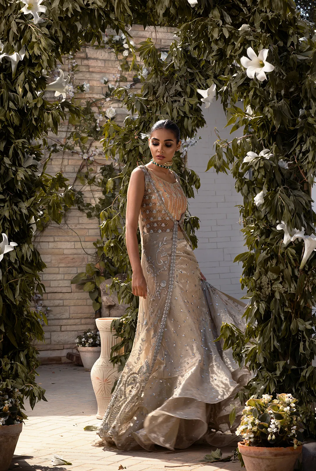 Bridal Jacket with Choli and Lehnga #Y6133