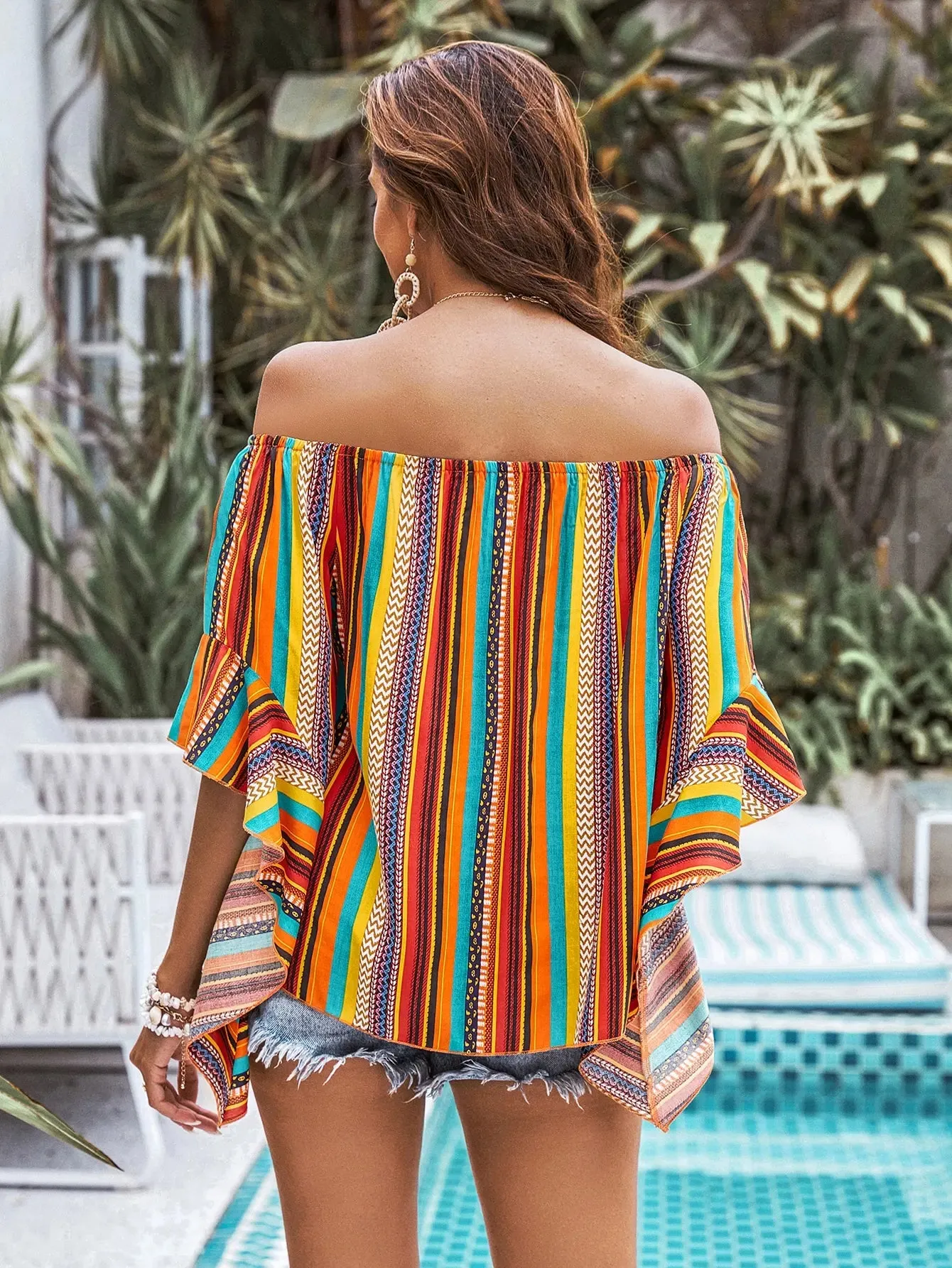Brumbach® | Boheme Striped Off-Shoulder Blouse