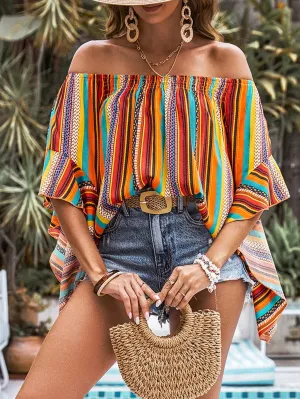 Brumbach® | Boheme Striped Off-Shoulder Blouse