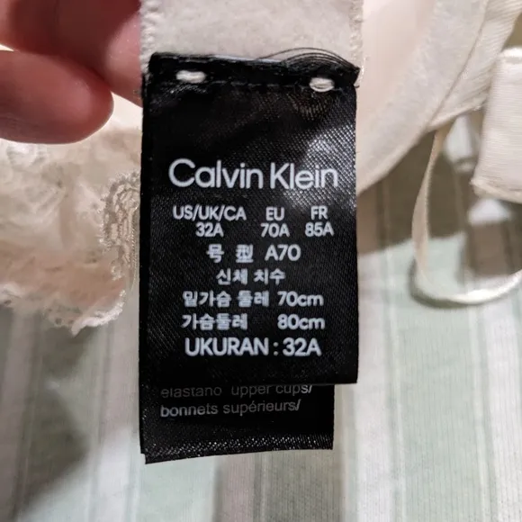 Calvin Klein Bridal Bra White Lace size 32A