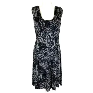 Calvin Klein Floral Pleated Cocktail Scarf Dress Size 4.Pit to pit 17&quot;
