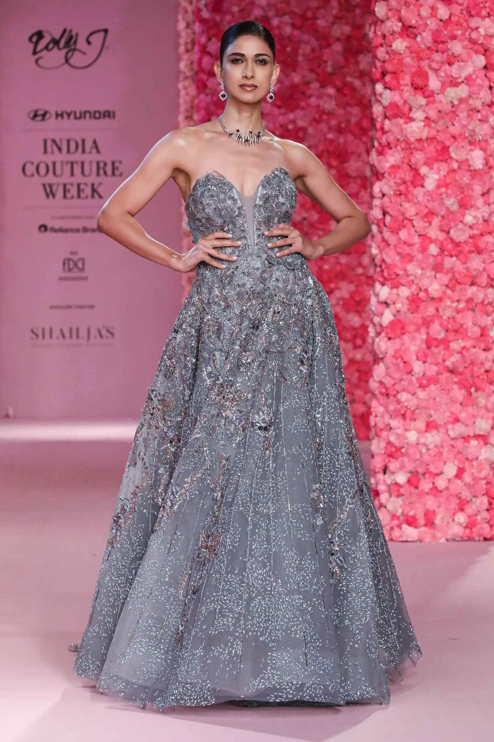 Camelia deep ice blue gown