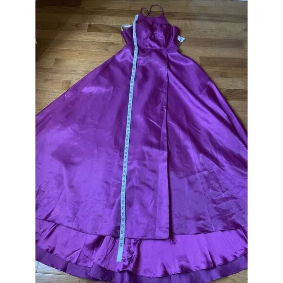 Camille La Vie Shimmer Halter Formal Dress Gown Size 2 Magenta Sparkle Fairy