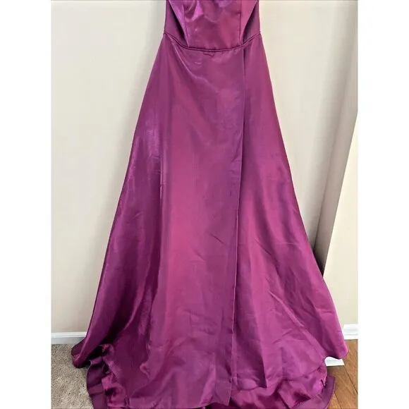 Camille La Vie Shimmer Halter Formal Dress Gown Size 2 Magenta Sparkle Fairy
