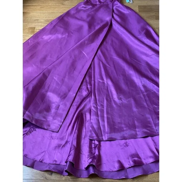 Camille La Vie Shimmer Halter Formal Dress Gown Size 2 Magenta Sparkle Fairy