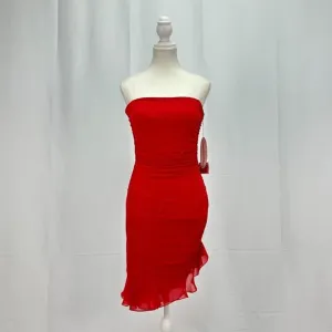Cassandra Stone Asymmetrical Bodycon Red Strapless Dress New With Tags Size 8