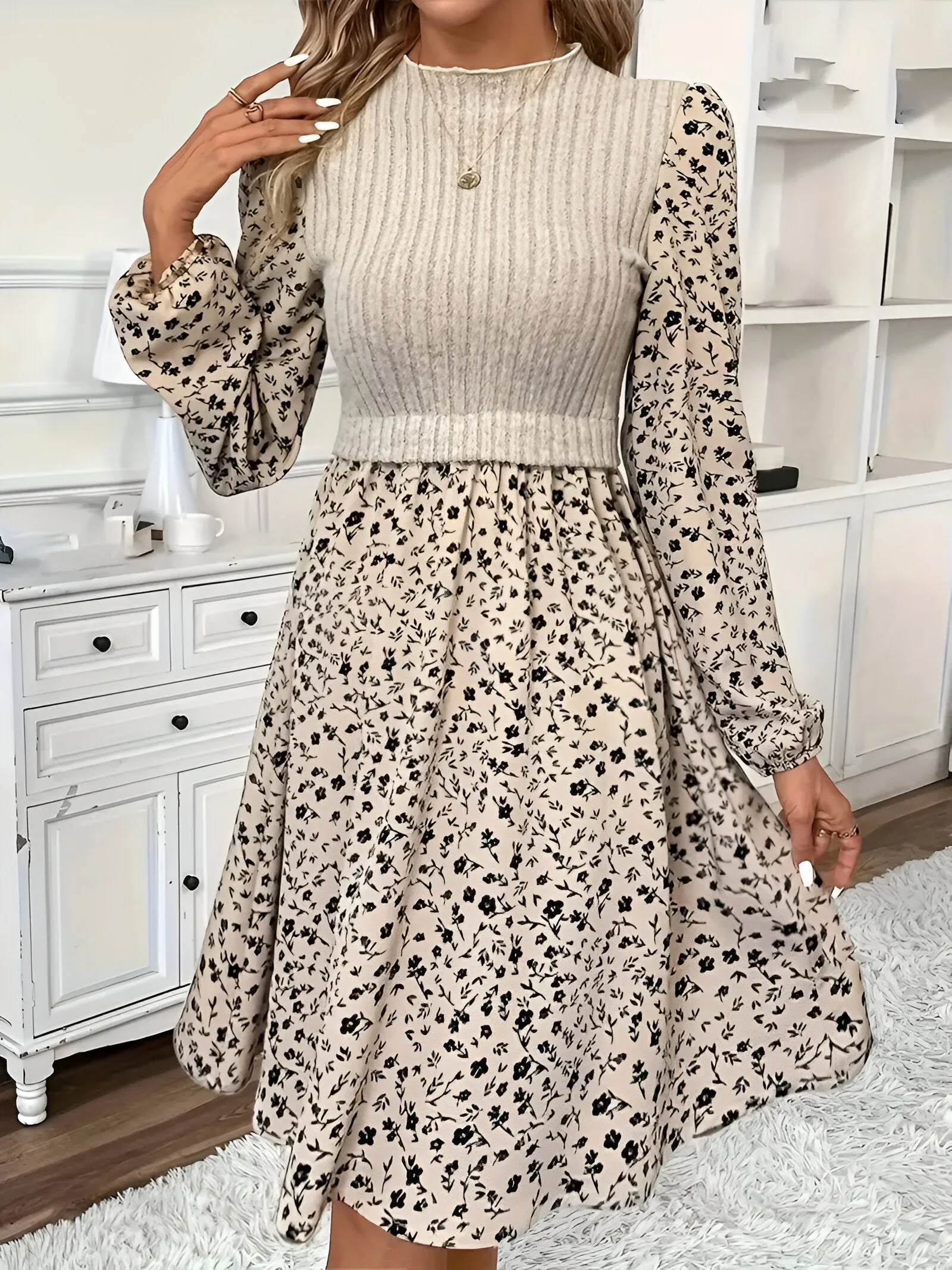 Caterina | Elegant 2-in-1 dress with floral pattern