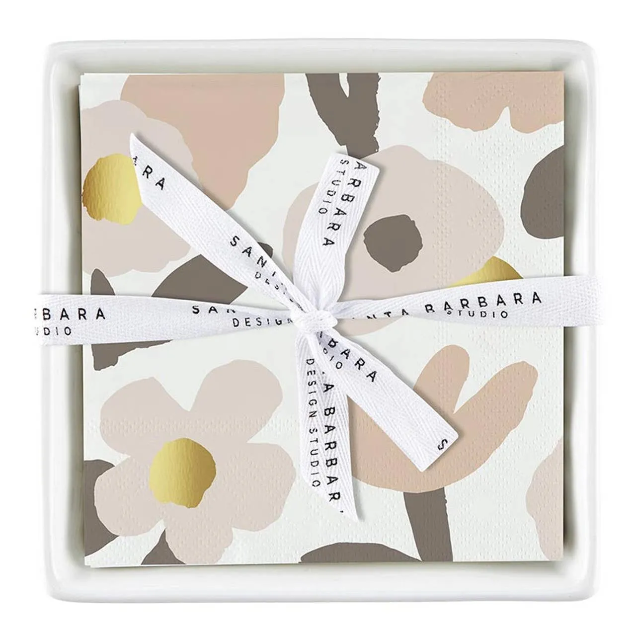 Ceramic Napkin Tray   Napkin - Blush Flowers: Material