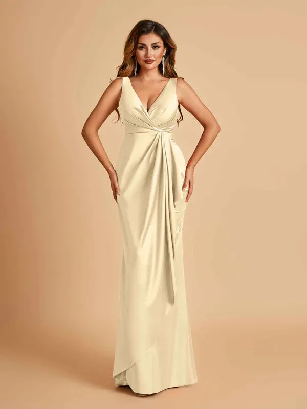 Champagne Mismatched Unique Sexy Mermaid Floor Length Bridesmaid Dresses Online