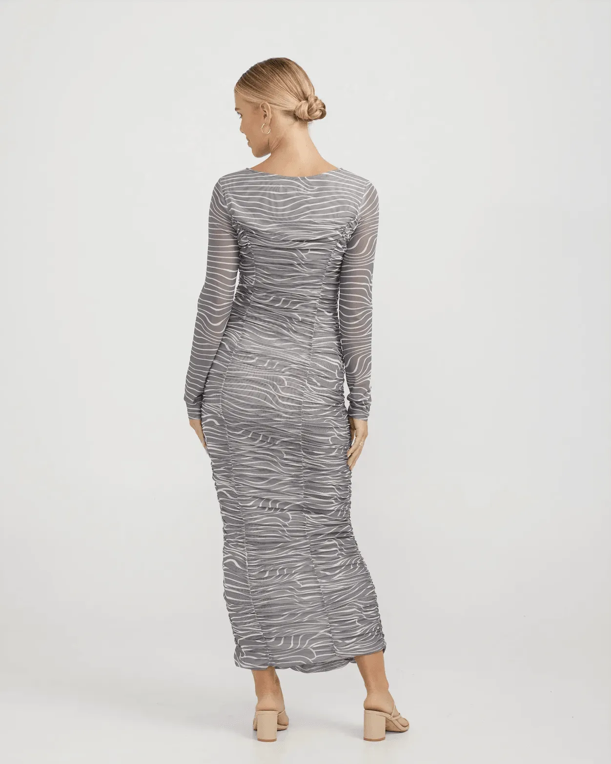 CHARLIE HOLIDAY Valentina Ruched Dress - Retro Zebra