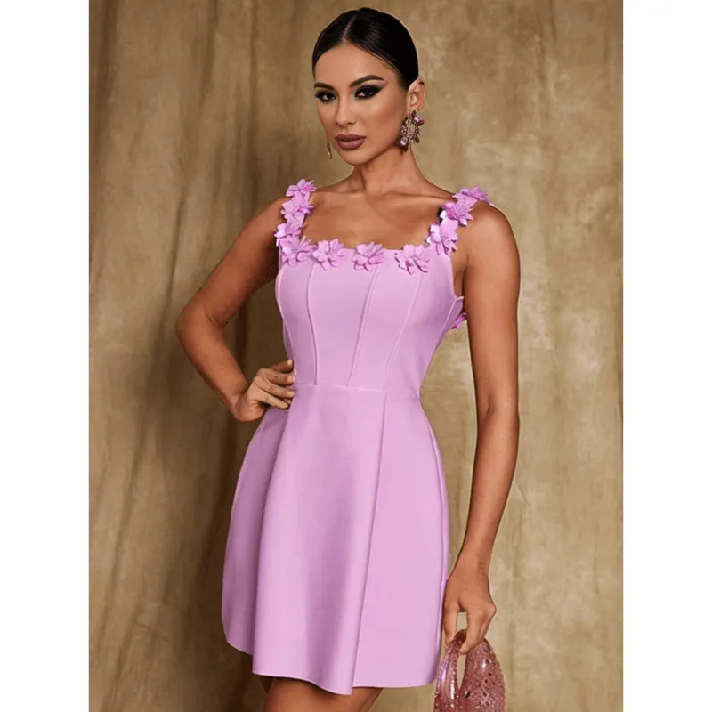 Chic Modern Dress with Floral Accents