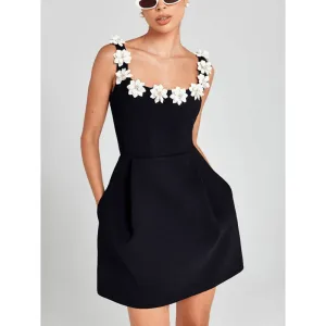 Chic Modern Dress with Floral Accents