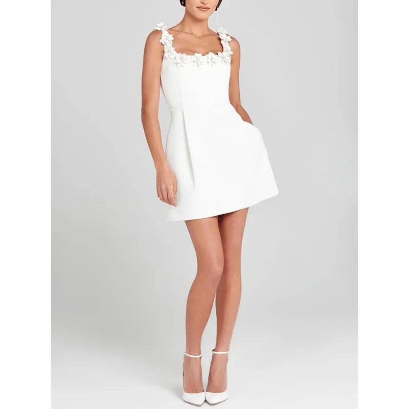 Chic Modern Dress with Floral Accents