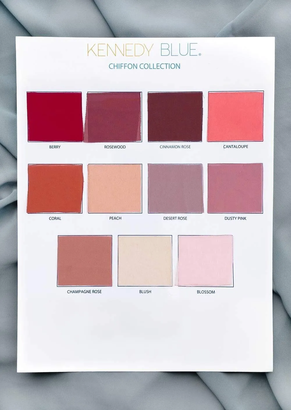 Chiffon Fabric Swatch Page