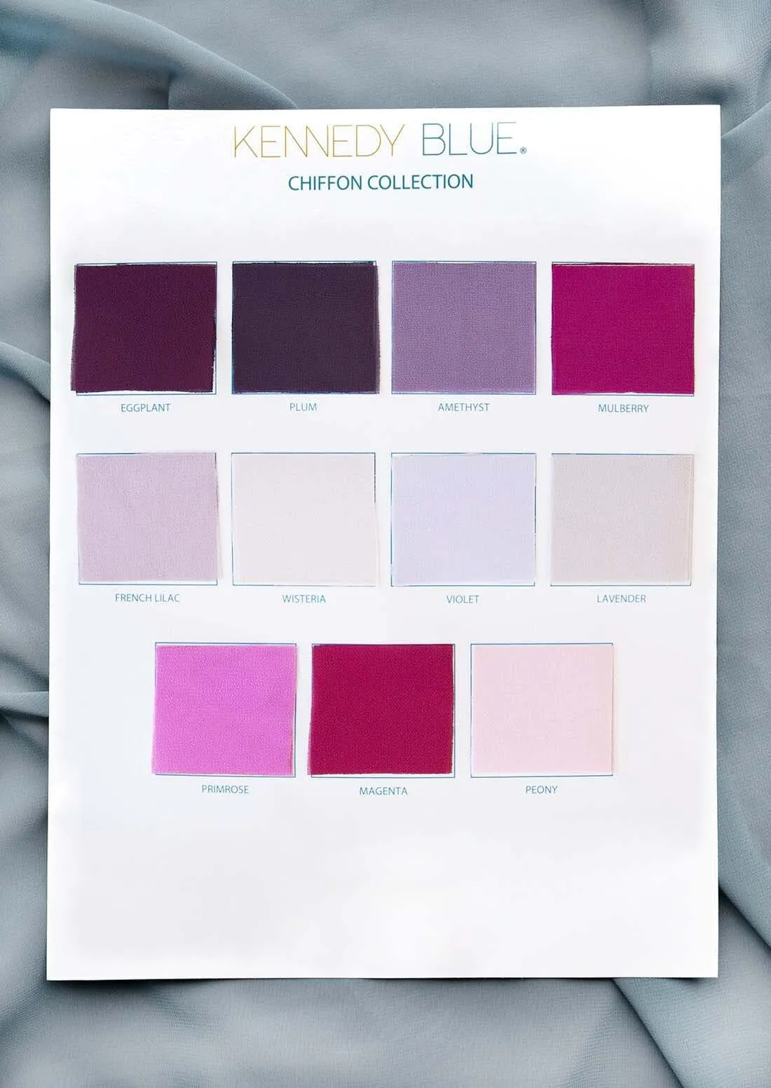 Chiffon Fabric Swatch Page