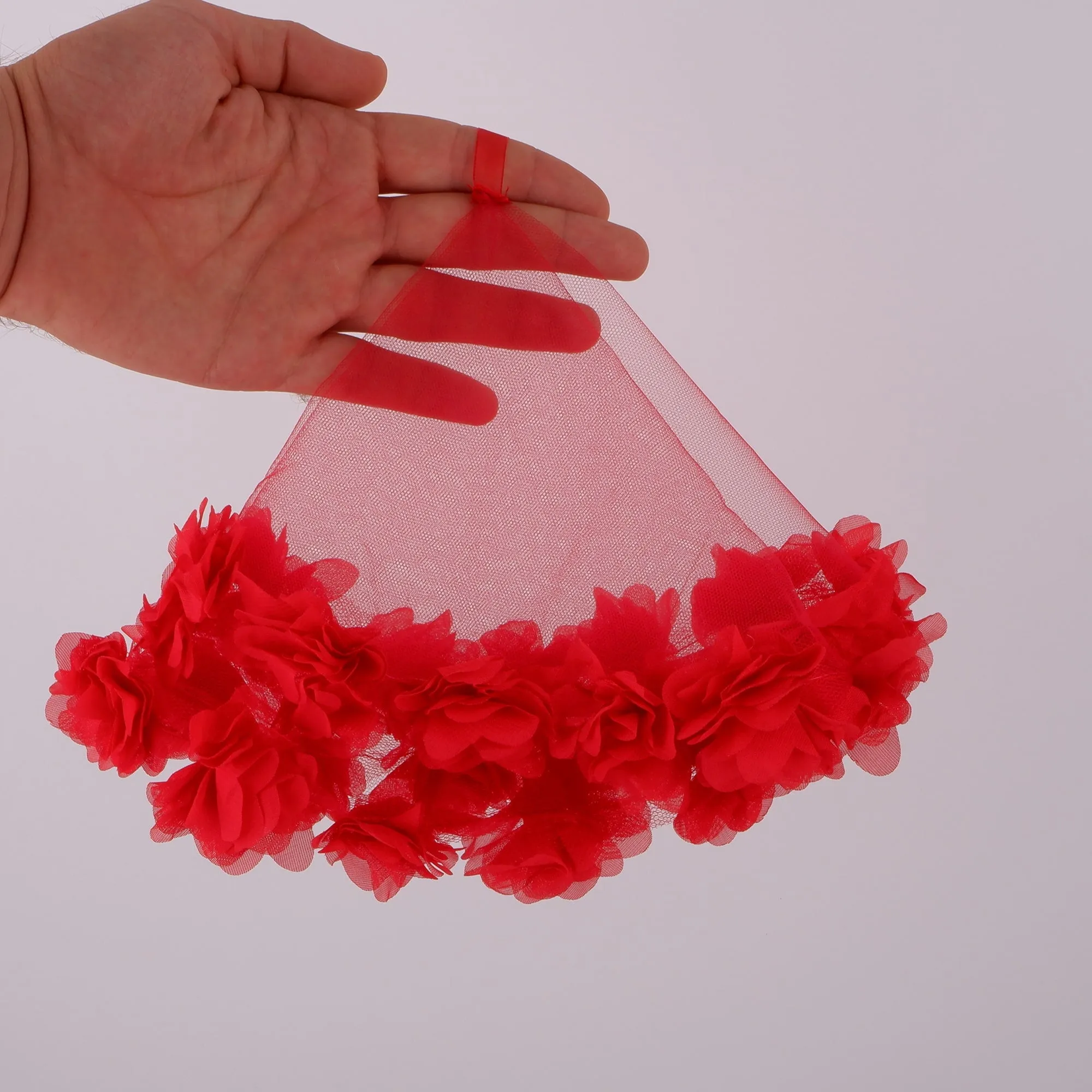 Chiffon Laser Flower Bridal Halay Handkerchief Wedding Handkerchief Party and Organization Handkerchief 1 Pcs