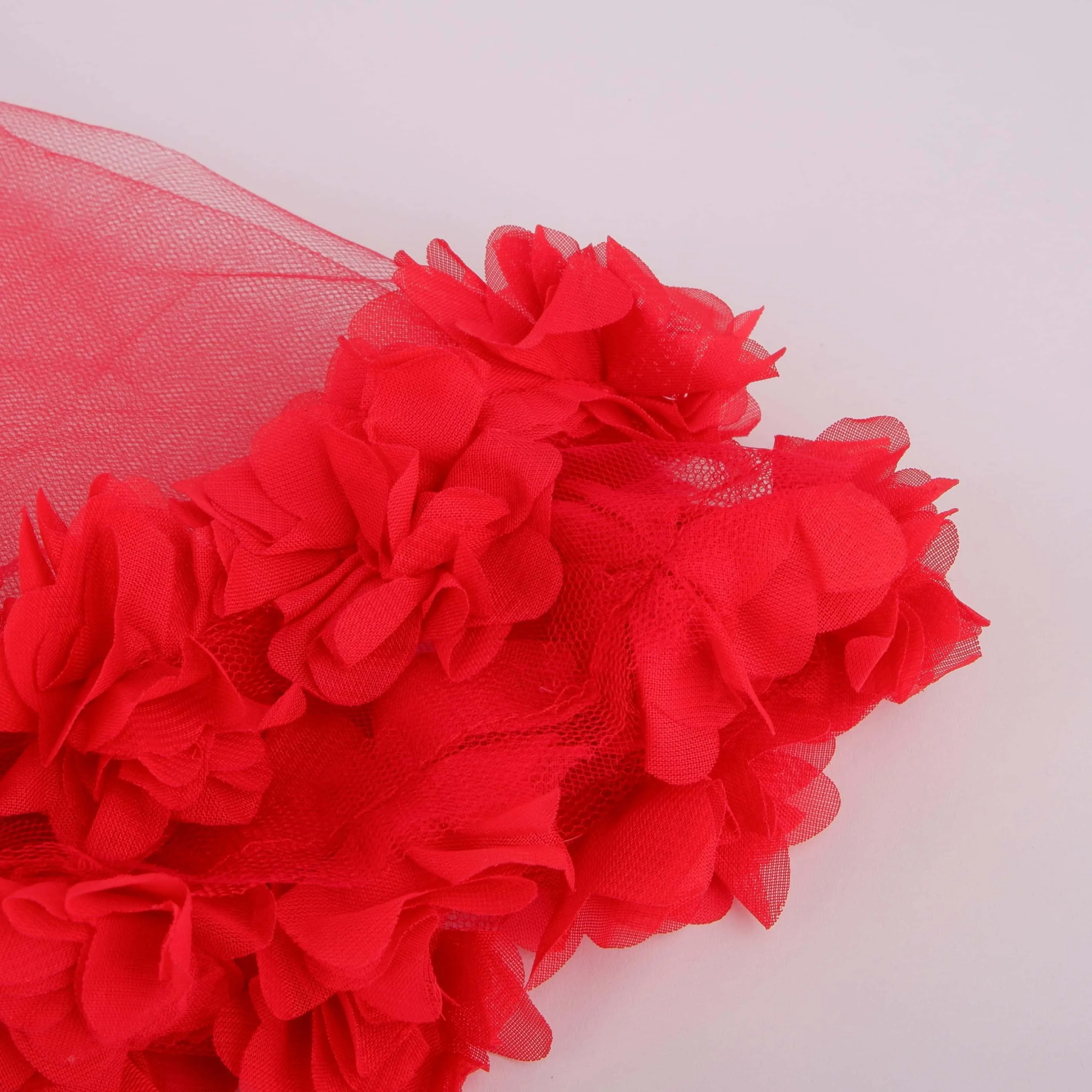 Chiffon Laser Flower Bridal Halay Handkerchief Wedding Handkerchief Party and Organization Handkerchief 1 Pcs