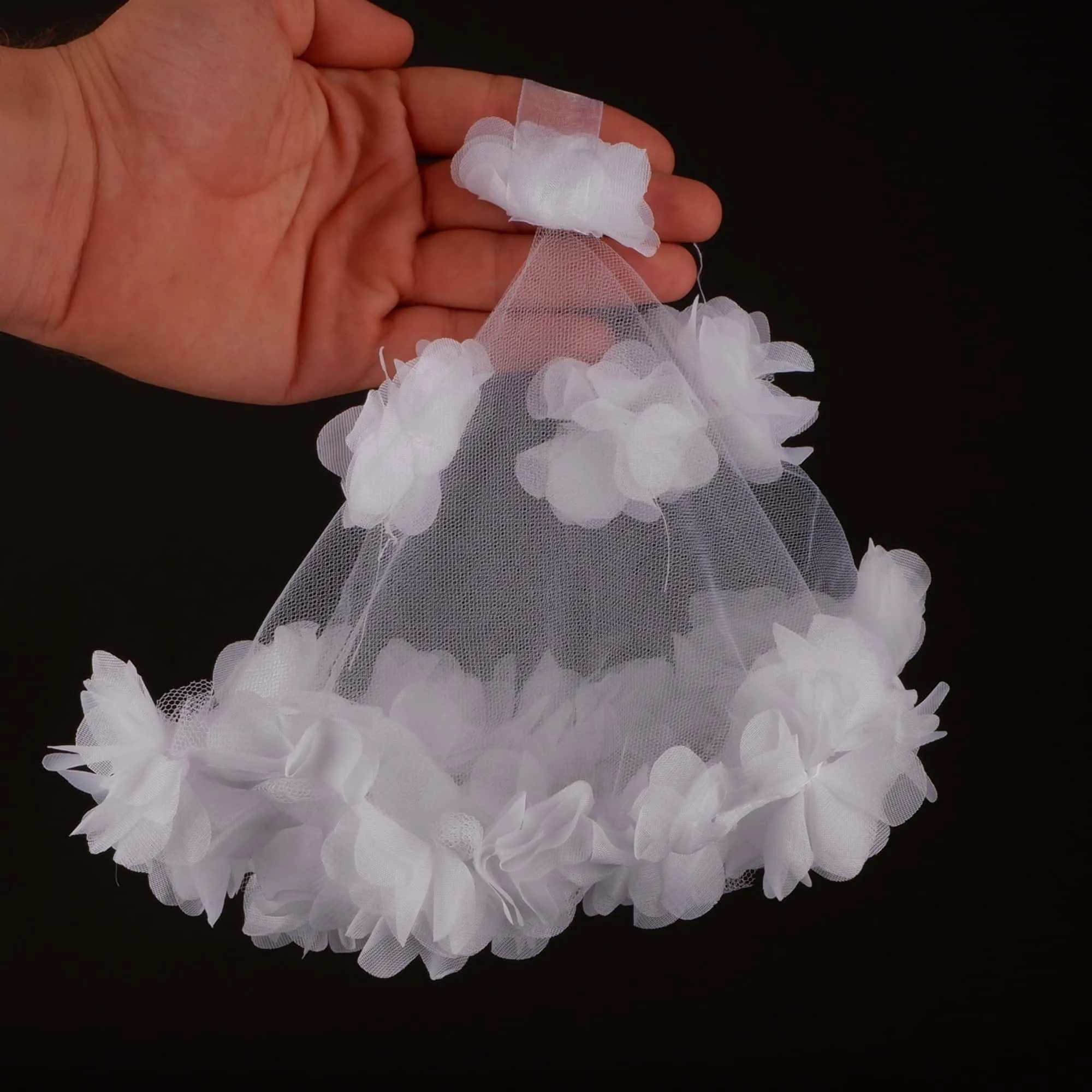 Chiffon Laser Flower Bridal Halay Handkerchief Wedding Handkerchief Party and Organization Handkerchief 1 Pcs