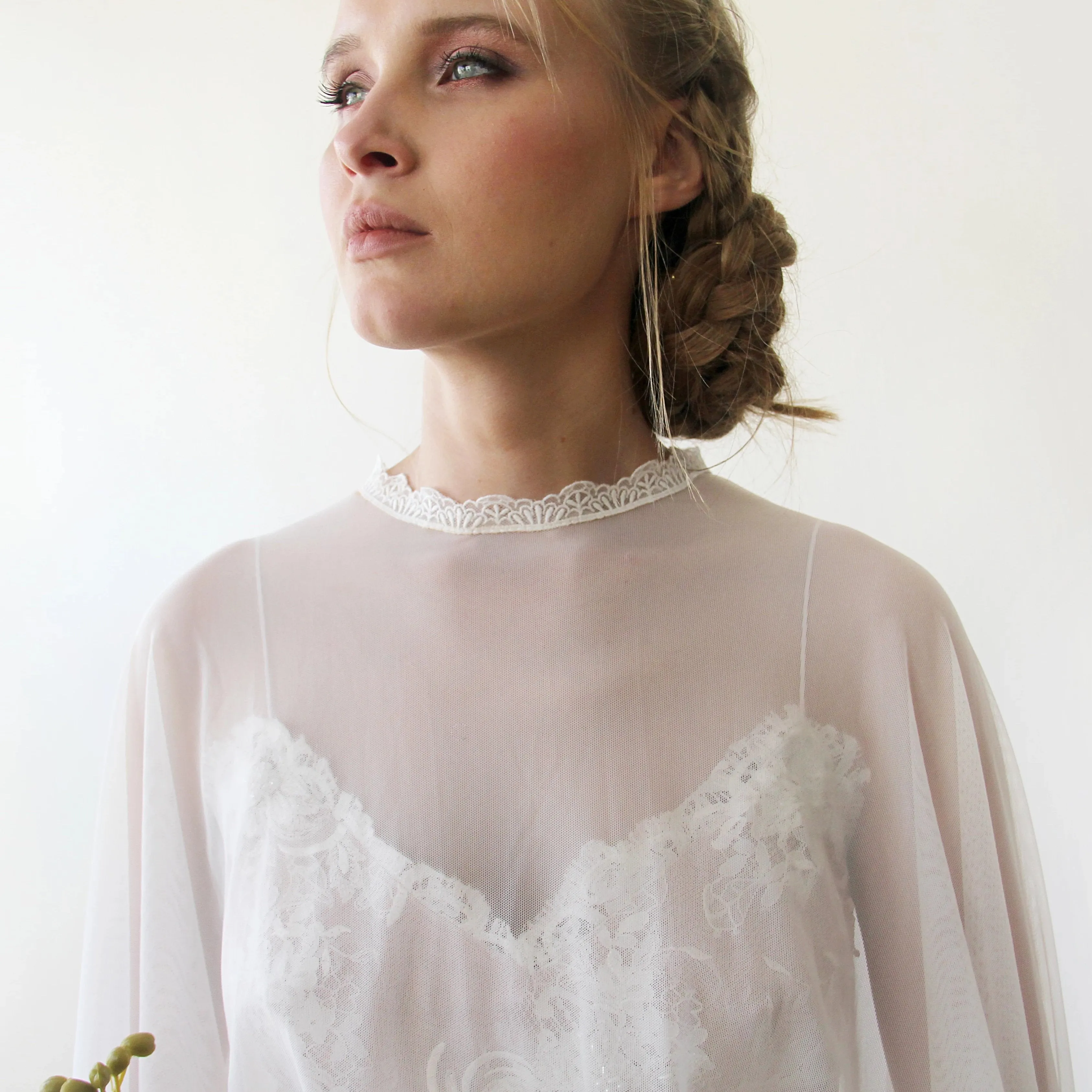 Chiffon Mesh Cape #4027