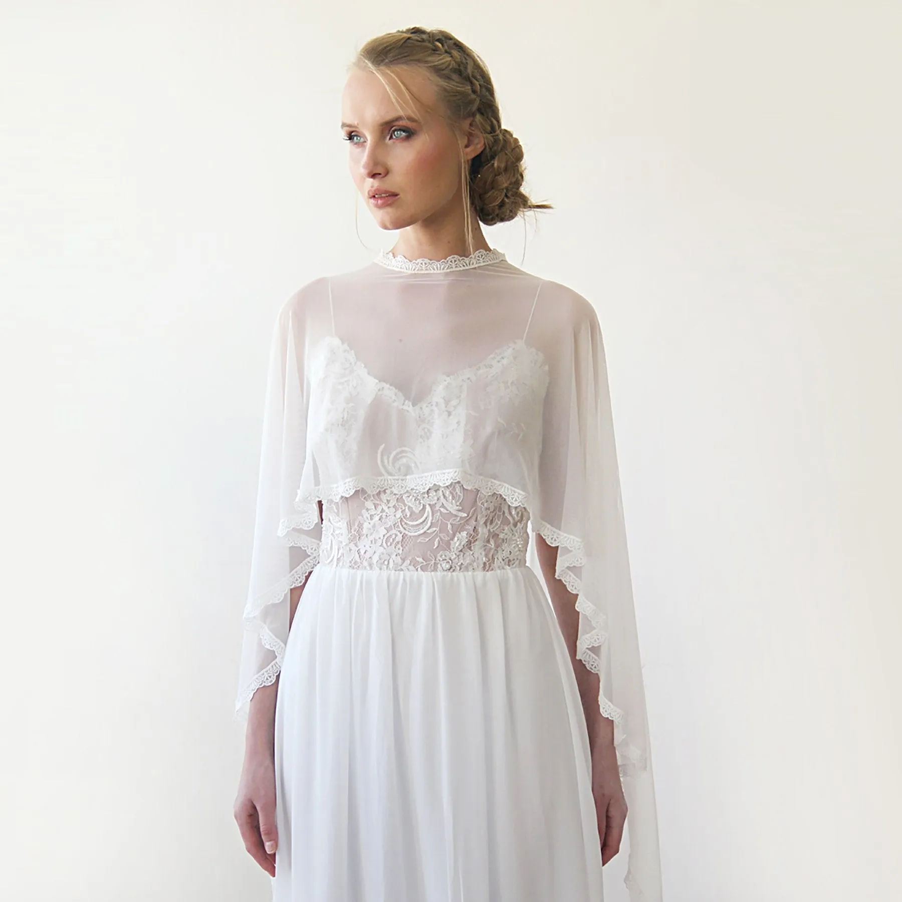 Chiffon Mesh Cape #4027