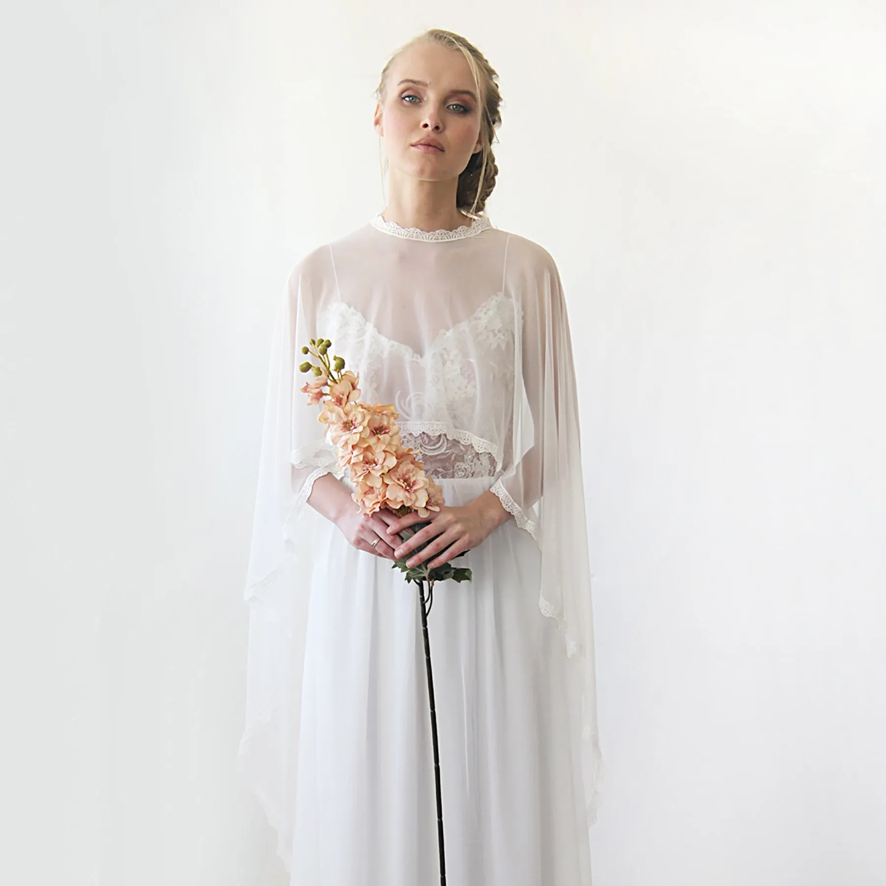 Chiffon Mesh Cape #4027