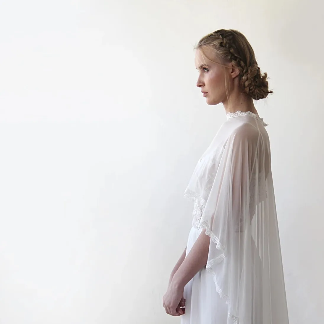 Chiffon Mesh Cape #4027