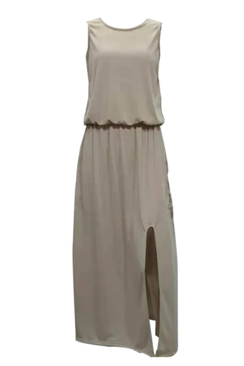 CityHottie Bohemian Sleeveless Side Slit Maxi Dress