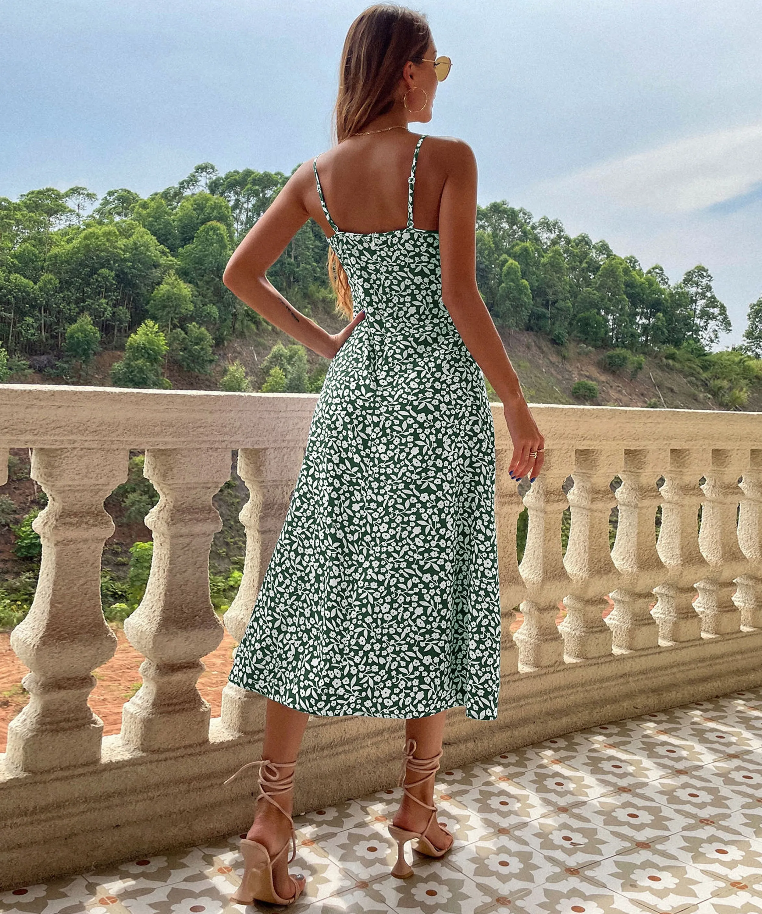 Cleo Floral Dress - Green