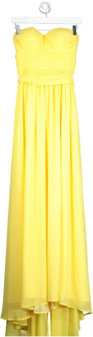 Coast Yellow Strapless Maxi Dress UK 8