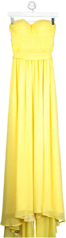 Coast Yellow Strapless Maxi Dress UK 8