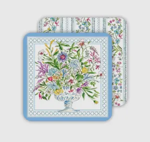Coaster Set of 20-Blue Floral Arrangement
