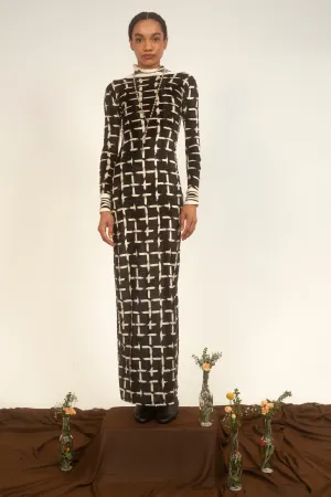 Crossroads Black Lace Velvet Bodycon Maxi Dress