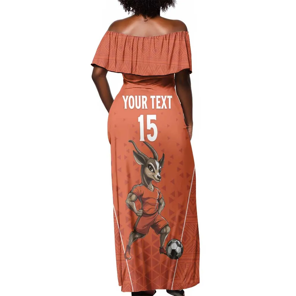 Custom Niger Football Off Shoulder Maxi Dress Allez Menas LT15