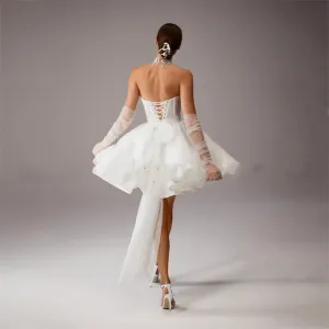 Customized A-Line Shiny Tulle Wedding Dress Lace Up Detachable Sleeves Open Back Bridal Gowns For Women Vestido De Novia 2025