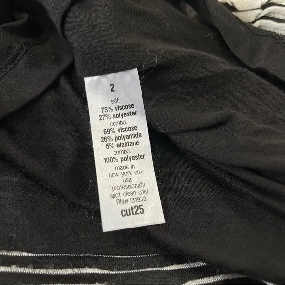 Cut25 by Yigal Azrouel Black &amp; White Mini Cocktail Dress Textured Bodycon Boho 2
