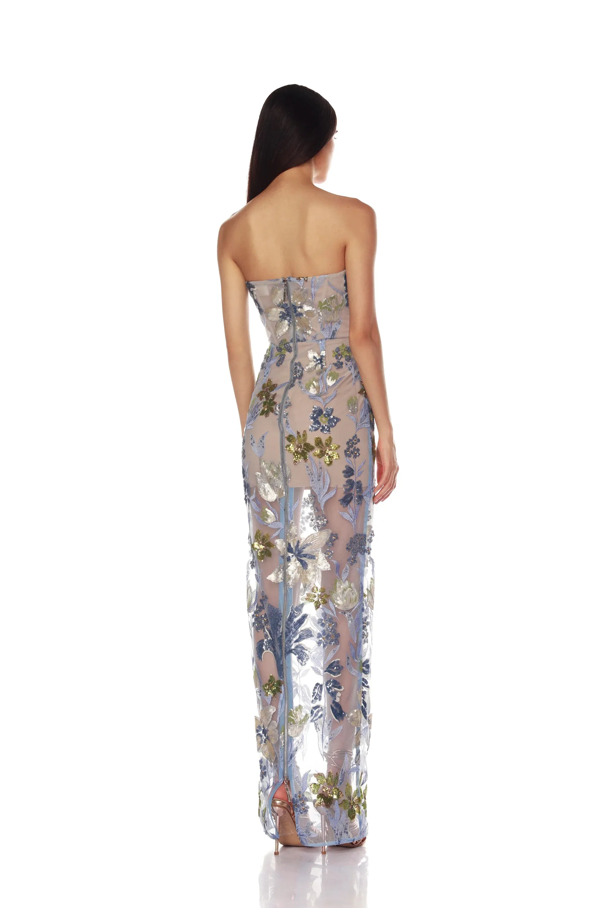 Dahlia Maxi Dress - Baby Blue Multi