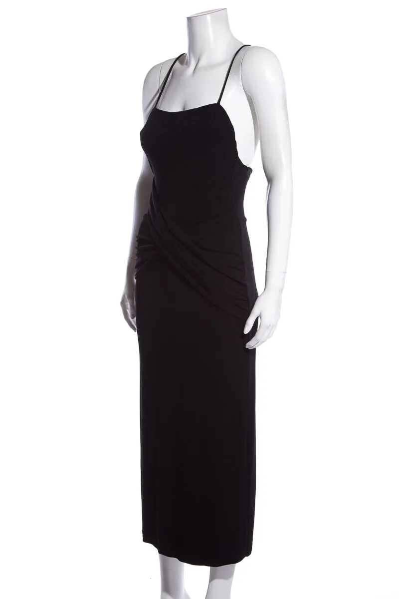 Daniela Corte Black Ruched Front Dress SZ N/A
