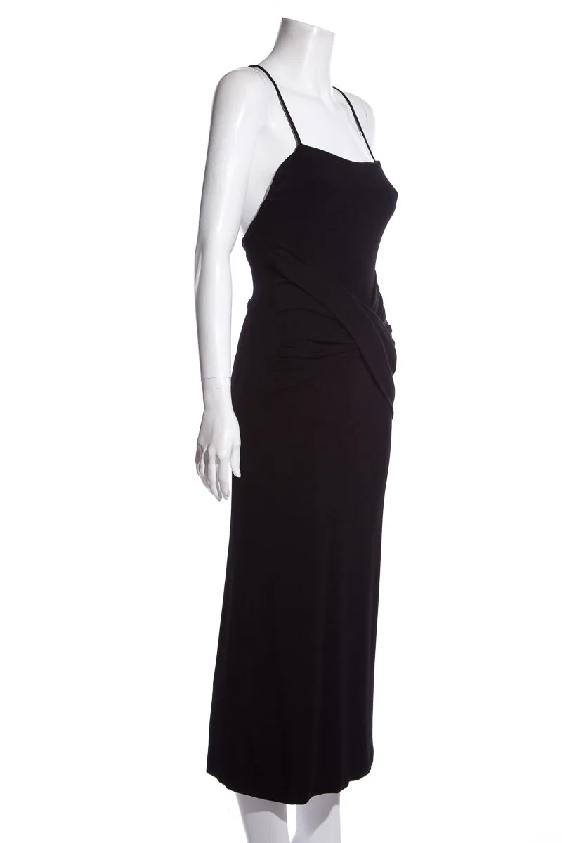 Daniela Corte Black Ruched Front Dress SZ N/A