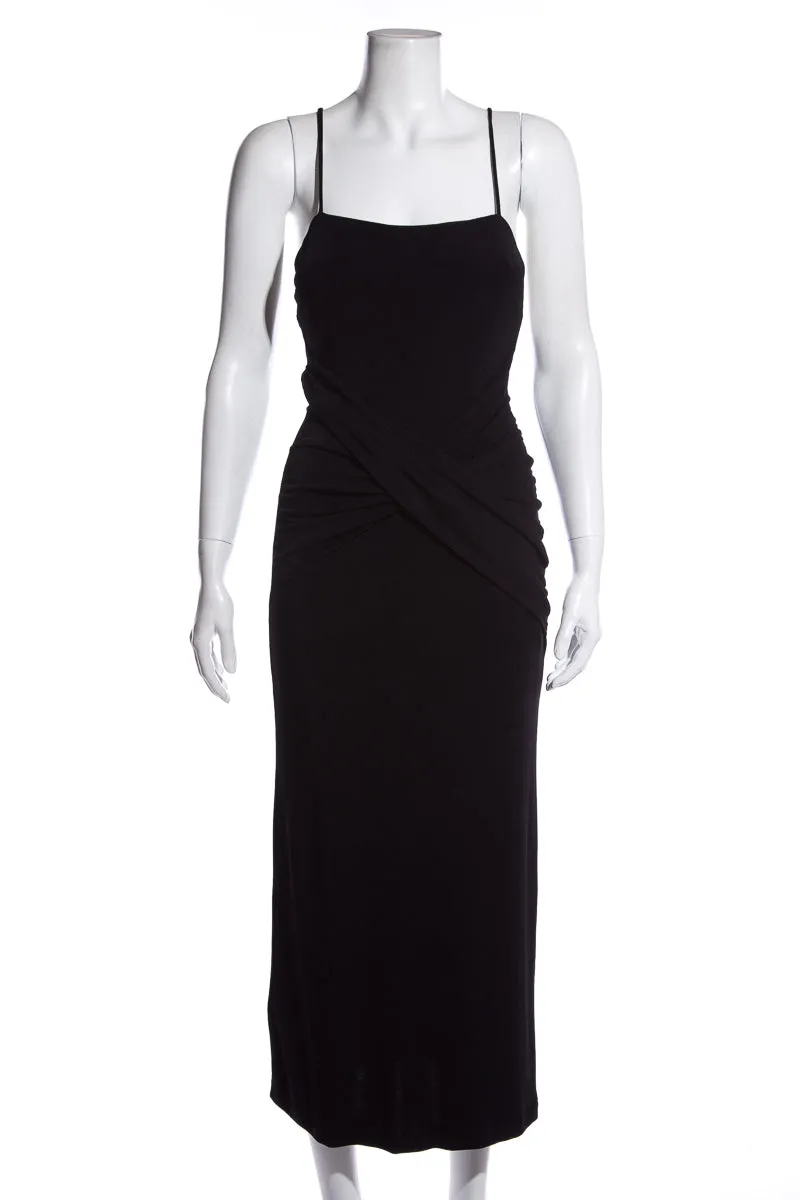 Daniela Corte Black Ruched Front Dress SZ N/A