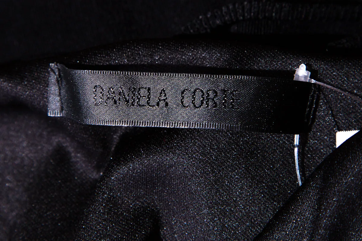 Daniela Corte Black Ruched Front Dress SZ N/A
